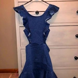 Skylar and Madison Denim cutout dress small
